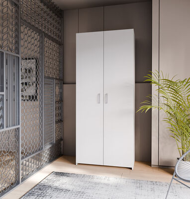 Eco vaatekaappi 80x190x55 cm valkoinen